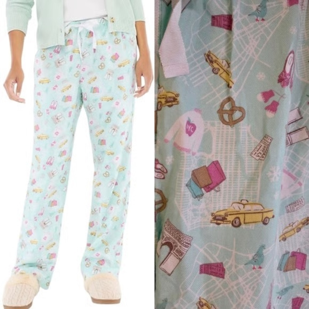 J Crew Flannel Pajama Pant NYC Print